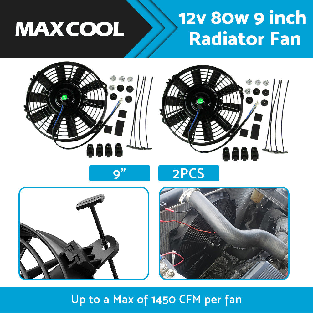 9 inch 12V Volt Electric Radiator Cooling Thermal Thermo Fan Mounting Kits-3
